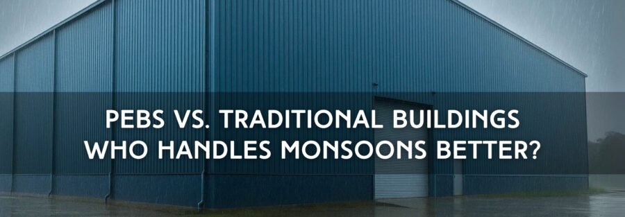 Industrial PEBs in monsoon conditions provide durable, weather-resistant construction with proper drainage and corrosion protection for warehouses and factories.